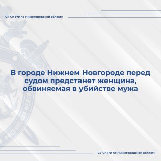 В городе Нижнем Новгороде перед судом предстанет женщина, обвиняемая в убийстве мужа